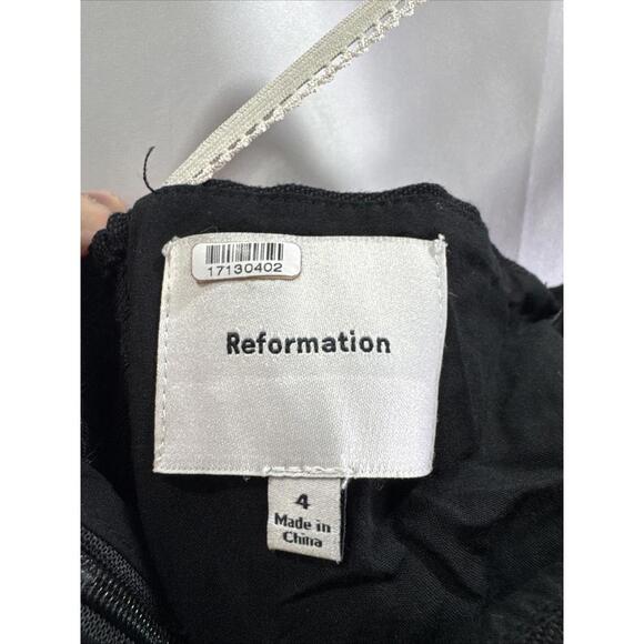 Reformation Black Melanie Top Size 4 with Stain - Picture 5 of 6